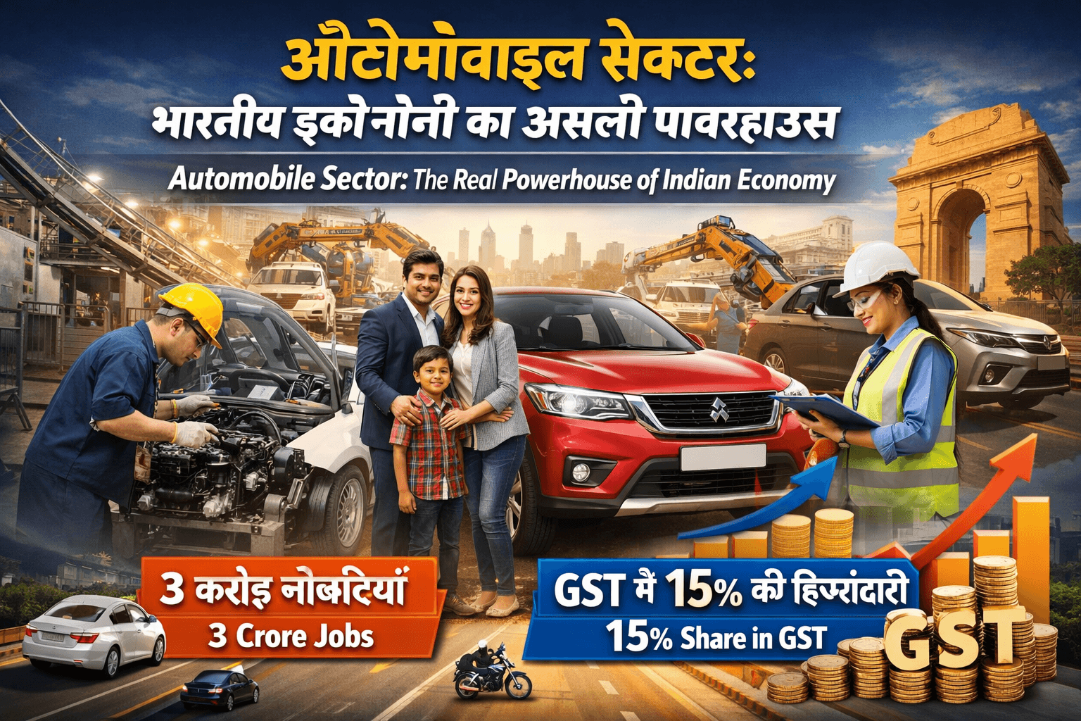 ऑटोमोबाइल सेक्टर: भारतीय इकोनॉमी का असली पावरहाउस, 3 करोड़ नौकरियां और GST में 15% की हिस्सेदारी