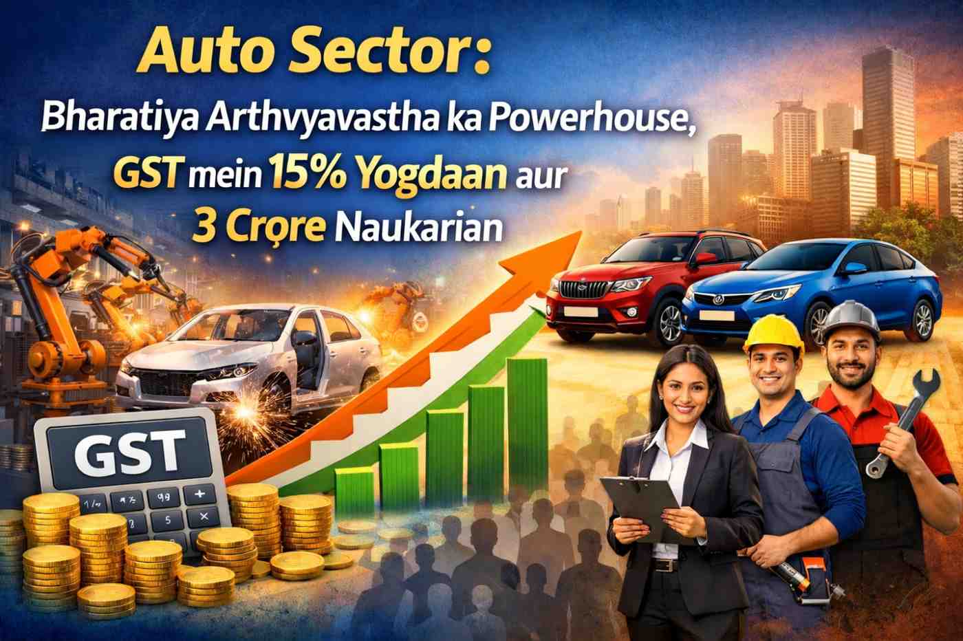 ऑटो सेक्टर: भारतीय अर्थव्यवस्था का पावरहाउस, GST में 15% योगदान और 3 करोड़ नौकरियां