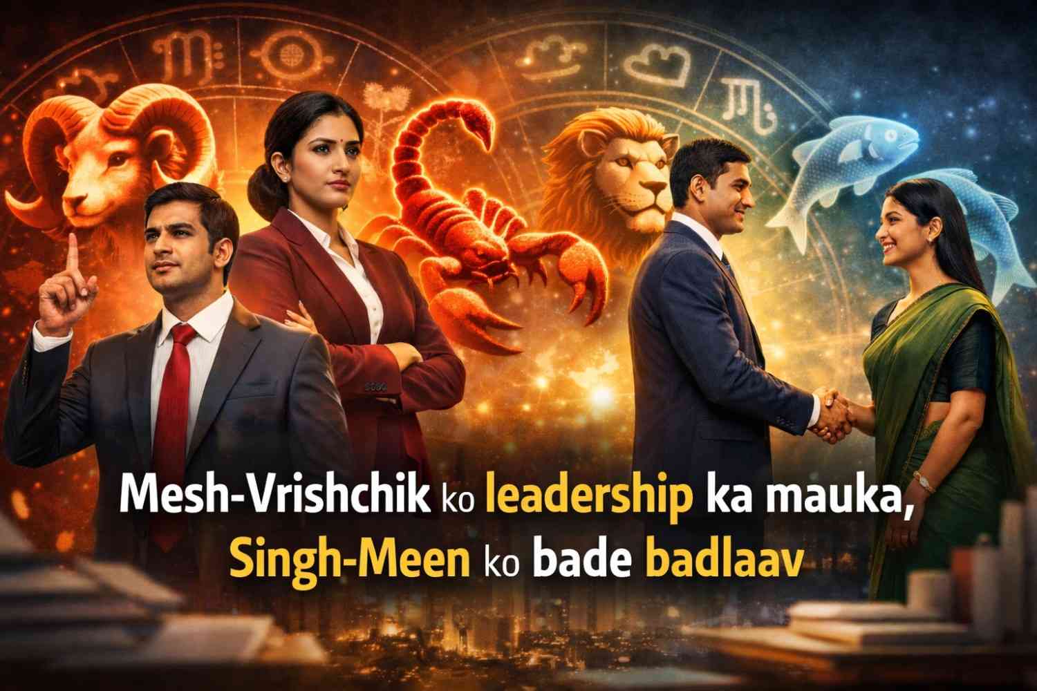 व्यापार राशिफल: मेष और वृश्चिक को मिलेगा नेतृत्व का अवसर, सिंह-मीन के लिए बड़े बदलाव